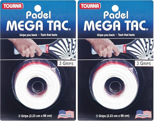 Tourna Unisex-Erwachsene PAD-MT-W Padel Overgrip, Weiß, 3-Pack (Packung mit 2)