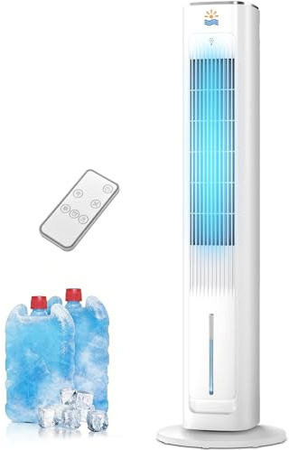 Exnos 3L Evaporative Air Cooler - Portable Air Conditioner with 3 Modes & 3 Speeds, Cold Air Cooler, Cooling Fans that Blow Cold Air for Home, Office, 2 Ice Packs, 12H Timer, Remote
