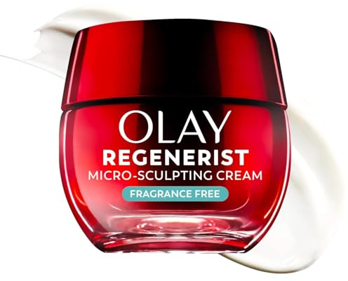 Olay Face Moisturizer, Regenerist Micro-Sculpting Cream for Women, Fragrance-Free - Anti-Aging, Anti-Wrinkle, Firming Skin Care - Triple Collagen Cream, Peptide, Hyaluronic Acid, Niacinamide, 1.7oz