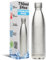 Inspired Home Living Water Bottle Stainless Steel (750ml / 24oz) - Double-Wall & Vacuum Insulated - Sterling Silver Canteen Flask No Bpa Or Toxins