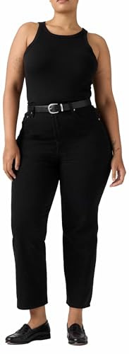 Levi's Women's Ribcage Straight Ankle, Black Heart, 28W / 27L
