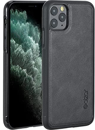 Molzar GripBig Series for iPhone 11 Pro Max Case, Built-in Metal Plate for Magnetic Mount, Works with Qi-certified Chargers, Compatible with iPhone 11 Pro Max, Black/Black