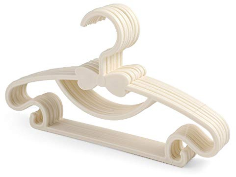 Kleiderbügel Kinder Baby Kunststoff Hangers Kinderkleiderbügel Baby Kleiderbügel Set rutschfeste Kleiderbügel Hosensteg für Babys und Kleinkinder 20 Stück Kinder Kleiderbügel (Weiß)