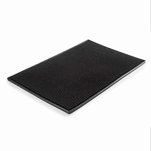 Lacor - 62626 - Teppich oder Barmatte aus 100% rutschfestem Thermoplast-Gummi, um Tröpfchen oder Getränke zu vermeiden, BPA-frei, Maße 45 x 30 x 1,8 cm, Schwarz | Langlebiges Profi-Utensil; entwickelt für optimale Leistung und schnelle, unkomplizierte Reinigung in der Spülmaschine