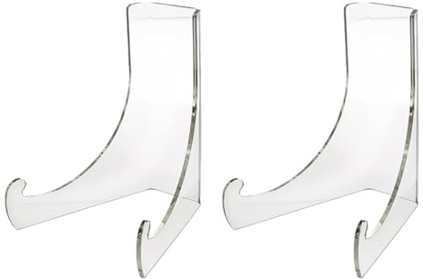 Angoily 2PCS Acrylic Easel Stands, Clear Acrylic Display Easels, Multi-Functional Book Stands for Displaying Artworks, Books,Notebooks and Other Small Items