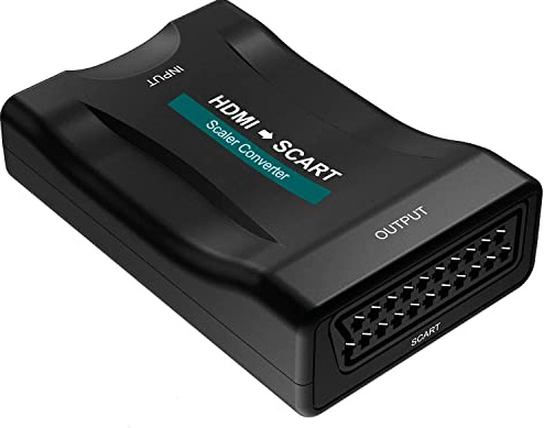 Ex-Pro HDMI to SCART Converter, HD 1080P Digital to Analogue Adapter Video Audio Supports PAL/NTSC Formats with USB Power Cable for DVD HDTV STB PS3 Sky DVD Blu-ray