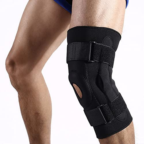 LTLCLZ 1Stück Aluminiumplatten Kniestütze Laufende Knieschützer Basketball Wandern Kompression Stoßdämpfung Atmungsaktiver Meniskus Knieschutz,M