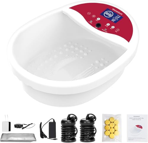 veicomtech Ionic Foot Bath Detox Machine, 3-in-1 Foot Detox Machine, Professional Ion Foot Bath Detox Machine with Heated Belt, Ionic Foot Spa Kit with 10 Ginger Tabletsfor Home and Salon Use