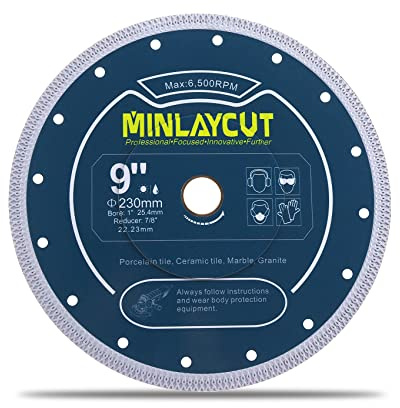 MINLAYCUT Diamant Trennscheibe 230MM Fliesentrennscheibe mit X Turbo Mesh zum Schneiden von Keramikfliesen Porzellan Marmor Granit