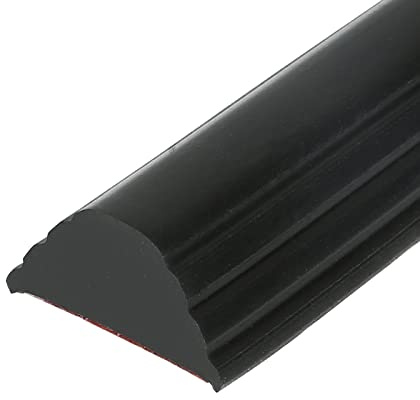 Baguette de Protection Autocollante pour Douche - Butée d'Eau - Barrette pour Porte de Douche Sans Cadre - Noir - 1 m