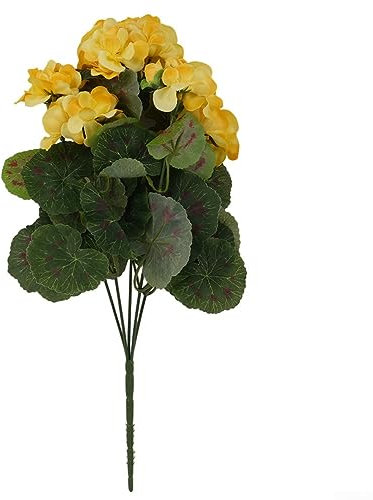 Geranie Künstliche Pflanze Kunstblumen für Zuhause Hotel DIY Handwerk Büro Hochzeit Party Garten Dekoration (Gelb)