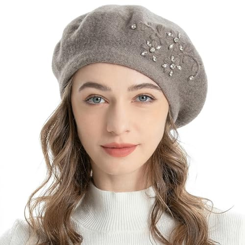 ZLYC Baskenmütze für Damen, französisch, wendbar, Kaschmir, Baskenmütze