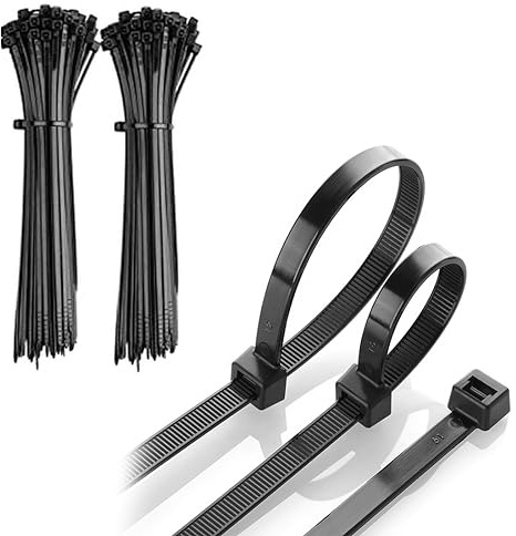 ZKSXOA 500 pièces Collier de Serrage 200 mm x 3 mm, Attache Câble, Serre Câbles Nylon, Professionnelles Attache Câble,Colliers Serre-Cable 200mm, Noir