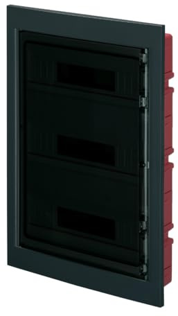 Centralino ad incasso, 54 (3x18) moduli, nero, IP40, sportello in policarbonato fume' - Elettrocanali EC63054N