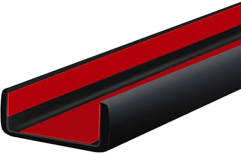 Borde de goma, borde de canal U de 50 mm de ancho, borde en forma de U de gran tamaño, banda de borde autoadhesiva para madera contrachapada, maderas, puertas, estantes, gabinetes, encimeras