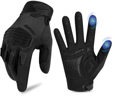 KUTOOK MTB Mountainbike Fahrrad Handschuhe Herren Damen Gepolstert mit 5mm Palm Pad TPR SCR Protect Touch-Screen Atmungsaktiv KT202