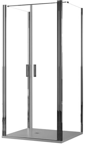Box Doccia 3 Lati 70x70x70 cm 2 Ante Saloon in Cristallo Trasparente 6mm H195 Bonussi Marty