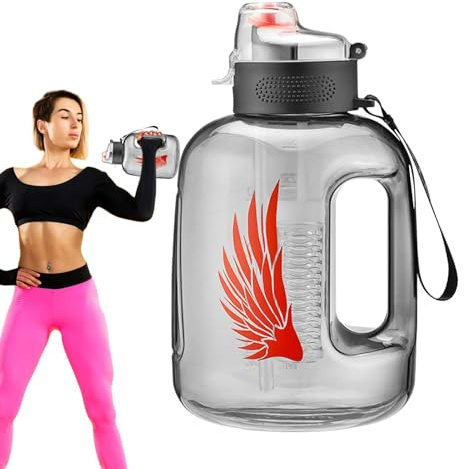 Sports Jug with Straw, Water Jug with Handle | Tea and Water Separation Bottle,Large Gym Bottle for Separating 'Tea Water Leakproof with Filter, Can