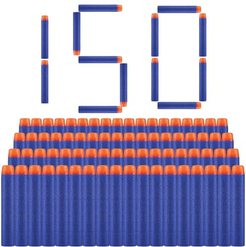 Darts Pfeile Nerf, Dart Nachfüllpack, Darts Original,Refill Bullets,Refill Darts Weiche Eva, Ersatzpfeile Munition Foam Darts für Nerf N-Strike Elite Blasters Spielzeugpistole,150PC,7.2CM