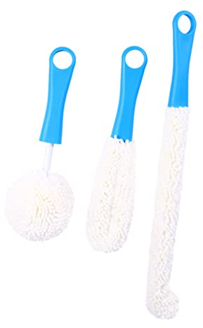 Ipetboom Cepillo Flexible para Botellas 3 Unidades Esponja Material Liviano Limpieza Multifunción Hogar Bebidas Vidrio