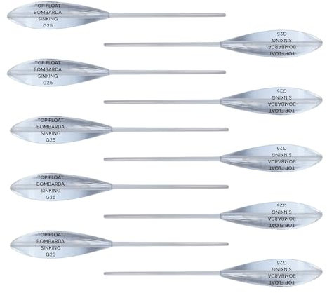 PRO FILSTAR Top Float Sbirolino Sinking Set Transparent 10 x 25g - Zargan & Forellen Angeln Zubehör - Meeresangeln - Spirolino Sinkend - Angelzubehör - Long Cast Fishing Sport Set - Gewichte Angelset