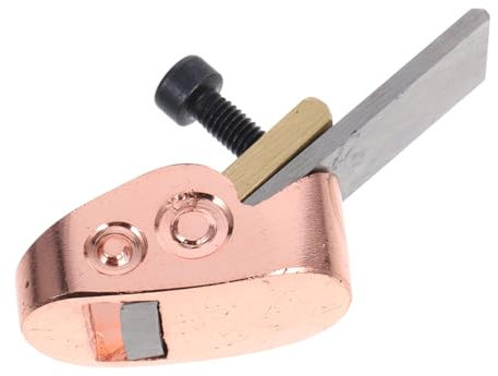 KONTONTY Mini Pialla a Mano Per Liutai in Ottone Lucido, Utensile Manuale Per Lavorazione Legno Di Strumenti Ad Arco, Lama 12 Mm Per Dettagli Precisi