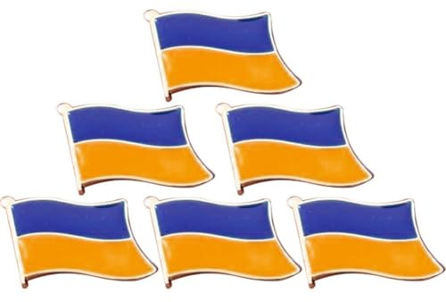 HiyyFloy Anstecknadeln Ukraine-Flagge, 6 Stück, Brosche Ukrainischem Wappen, Nationalflagge, Anstecker, Anstecknadel Für Rucksäcke, Hüte, Kleidung