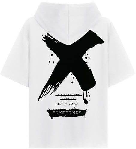 KENAIJING Sweat Manche Courte Homme Imprimé Hip Hop Tee Shirt | Sweats à Capuche Homme Motif Athlétique Hoodie à Manches Courtes
