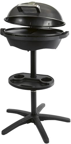 ProfiCook - Barbecue elettrico per interni ed esterni, non fumo, 2400 W, griglia elettrica per balcone, indicatore di temperatura, griglia da tavolo elettrica 2 in 1, PC BQS 1303