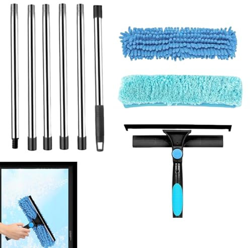 Bsbkoj Épousseteur Haute Portée | Plumeau pour Plafond avec Perche Extensible - Accessoire De Nettoyage Réutilisable en Brosse pour Toiles D Araignée Ventilateur Mur Fenêtre Meuble Et Espaces
