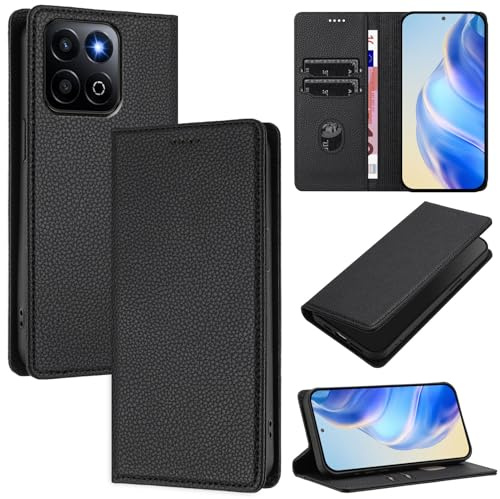 XINYEXIN Cover per Honor 400 Smart 5G/4G, Custodia Portafoglio in Pelle Cover Folio a Libro con Slot per Porta Carte Supporto Magnetica Flip Case - Nero