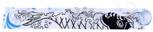 Hemobllo Bandiera Giapponese Carp Nero Bianco Decorazione da Giardino Resistente alle Intemperie Bandierina Vento Leggera e Durevole per Esterni e Interni Indicatore di Direzione del Vento