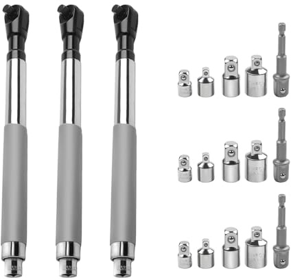 FACAIIO Schraubenschlüssel-Verlängerungswerkzeug, hohes Drehmoment, 16,8–33,6 kg mit 3-Sekunden-Schnellwechselsystem, schlankes 3,8 cm Design, enge Räume, 3 oder 8, 1 oder 2 und 1 oder 4 Zoll Treiber