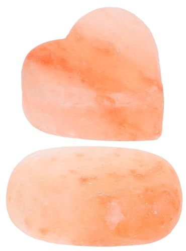 Sapone in Sale Minerale Himalayano 2 Pezzi, Arancia | Forma Cuore e Ovale, per Body Massage e Spa, Esfoliazione Profonda, senza Profumo