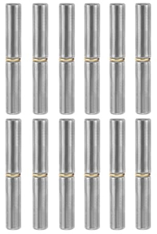 Bisagras de barril soldables de acero al carbono, 12 Uds., 12x80mm, eje de puerta desmontable soldado, pasador de ventana for el hogar for columpio