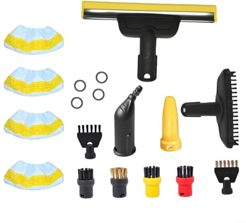 EffiFish Kit de accesorios de repuesto para Karcher SC1-SC5 para limpiadores a vapor EasyFix, juego de 17 piezas con paños de microfibra, cepillos y sellos