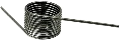 10 stycken fjäderstål högervridfjädrar 60°, 2,5 mm tråddiameter, 5 vridningar, 16 mm ytterdiameter