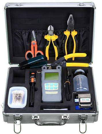 Practical FTTH-Fiber Cold Connection Tool-Optical with 10mw Power Meter-Optical Fiber Kits Cleaver Wire Stripper Power Meter Bluetooth-compatible Monitor Pedal Plug Wifi Cable Consumption Monitor