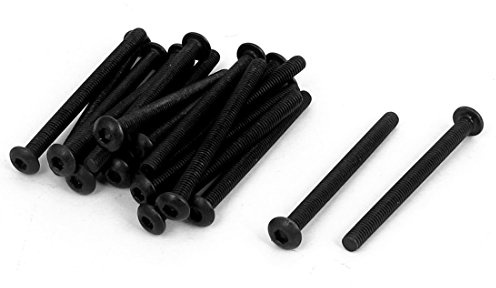 sourcing map M3x35mm Legierter Stahl Sechskantschraube Maschinenschrauben | Schwarz, 20Stk