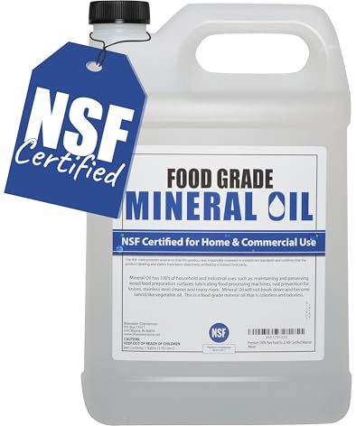 Sanco Industries Prima de 100% puro de grado alimenticio aceite mineral usp, 1 galón, alimentación carnicero seguridad bloque y aceite de corte junta, nsf material certificado