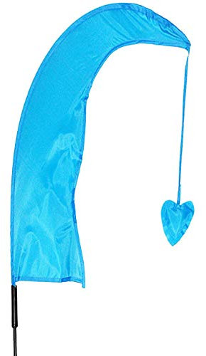 alles-meine.de GmbH 1 Stück XL - 1 m - Windfahne/Balifahne - hell BLAU - mit Fahnenstange - UV-beständig & wetterfest - Windrichtungsanzeige - aus Nylon/Flagge Windrich..