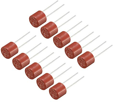 sourcing map 10 Stk. DIP Miniaturzylinder Slow Blow Mikro Sperrt Sicherung T2A 2A 250V rot