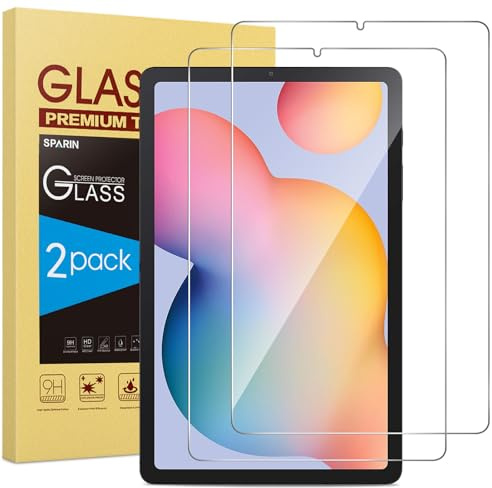 SPARIN 2 Stück Panzer Schutzfolie kompatibel mit Samsung Galaxy Tab S6 Lite 10.4 Zoll (2024/2022/2020), HD Displayschutz Folie, 9H-Härteglas