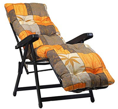 TECNOCUCI Cojín acolchado para tumbona con reposapiés (160 x 45 x 10 cm) – 100% fabricado en Italia – Repuesto cojín ideal para tumbona de jardín