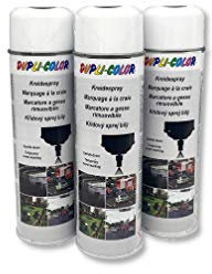 Dupli-Color 3 bombes de peinture - Blanc - Marquage craie - Repérage - Effaçable - 500ml