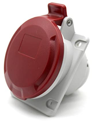 DOJA Presa Fissa Incasso Industriale Parete 5 Pin | DOJA Prese Elettriche Trifase 16A 3P+N+T | Presa Elettrica Muro Femmina 380V - IP44