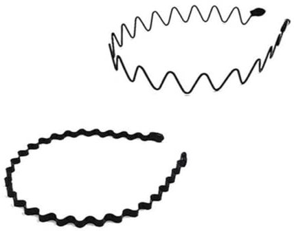 2 Stück Metall Haarband, Welle Metall Stirnband, Unisex Rutschfestes Elastisches Stirnband, für Outdoor, Sports Yoga, Make-up