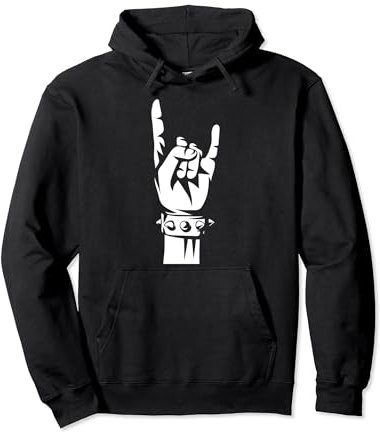 Heavy Metal Chip Fork Mano Cornuta Devil Greetings Gift Pullover Hoodie