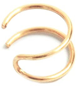 Lieson 1 anillo de nariz para mujer, 18 g, plata de ley 925, forma de C, doble capa, 9 mm, piercing de nariz, Plata de ley