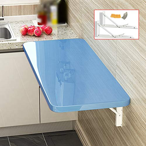Multifunktions-Wandtisch, schwimmende Werkbank, klappbarer Computertisch, Esstisch, für Küche, Laptop, Kinderschreibtisch, 3 Farben, mit Zubehör (blau, 50 x 30 cm/20 x 12 Zoll)